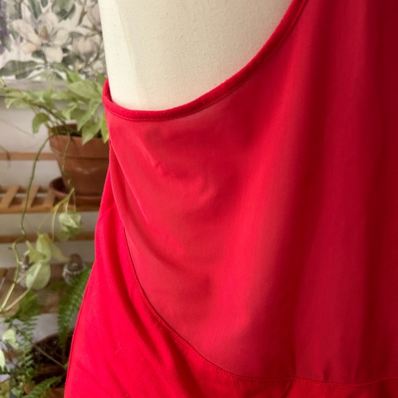 Alo red yoga tank top mesh upper back - Picture 5 of 9